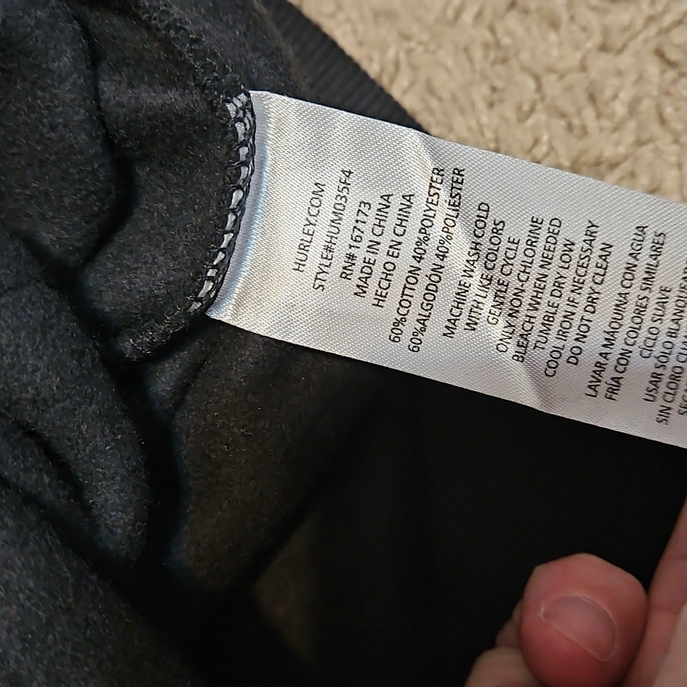 NWT Hurley Zippered Hoodie Black Jacket - Picture 6 of 8